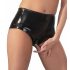 LATEX - Dames slip met vaginale condoom (zwart)