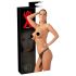 LATEX slip met 2 ingebouwde dildo's - zwart (S-L)