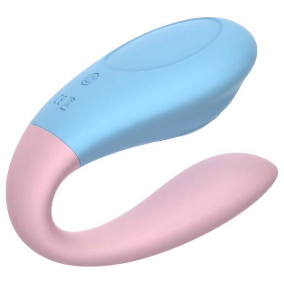 Mrow 03 - Oplaadbare, waterdichte duo-vibrator (blauw-roze)