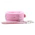 Beklede BDSM halsband met riem (roze)