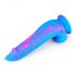 Inkipus - siliconen dildo met teelballen - 18cm (blauw-roze)