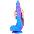 Inkipus - siliconen dildo met teelballen - 18cm (blauw-roze)