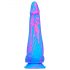 Inkipus - siliconen dildo met teelballen - 18cm (blauw-roze)