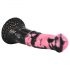 Slechte Paard - siliconen paardenharnas dildo 18cm (zwart-roze)