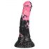 Slechte Paard - siliconen paardenharnas dildo 18cm (zwart-roze)