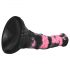 Slechte Paard - siliconen paardenharnas dildo 18cm (zwart-roze)