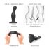 Strap-on-me Curvy M - golvende, zuignap dildo (zwart)