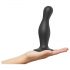 Strap-on-me Curvy L - golvende zuignap dildo (zwart)