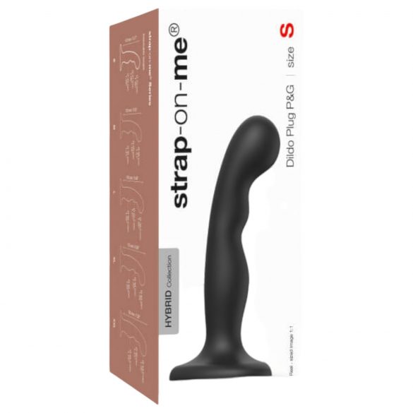 Strap-on-me P&G S - gebogen basis dildo (zwart)