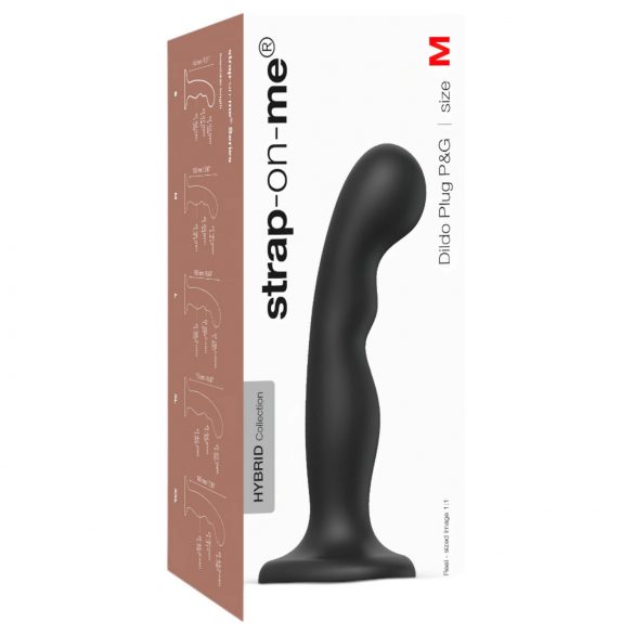 Strap-on-me P&G M - gebogen deftige dildo (zwart)