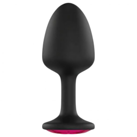 Dorcel Geisha Plug Ruby M - Zwarte anaal plug met roze steen