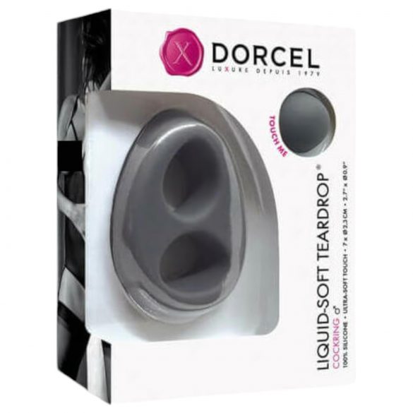 Dorcel Liquid-soft Teardrop - grijze penisring