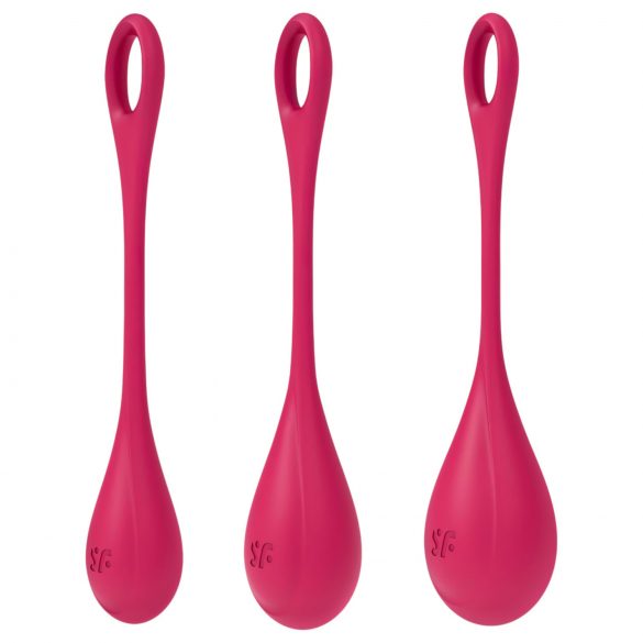 Satisfyer Yoni Power 1 - rode geishaballen set (3-delig)