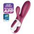 Satisfyer Hot Bunny - slimme verwarmde vibrator met clitoris-arm (rood)