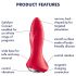 Satisfyer Rotator Plug 1 – oplaadbare, kralen anaal vibrator (rood)