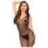 Penthouse Wild Catch - mouwloze zwarte fishnet catsuit - XL