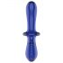 Satisfyer Double Crystal - Dubbelzijdige glazen dildo (blauw)