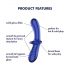 Satisfyer Double Crystal - Dubbelzijdige glazen dildo (blauw)