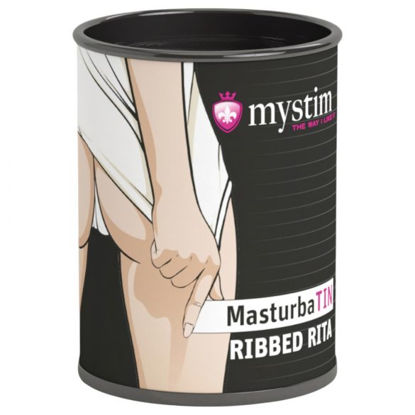 Mystim Ribbed Rita - geribbelde witte masturbator