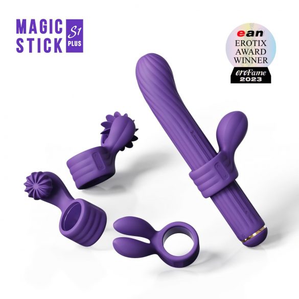 Magische Stok - vibrator met verwisselbare clitorisarm (paars)