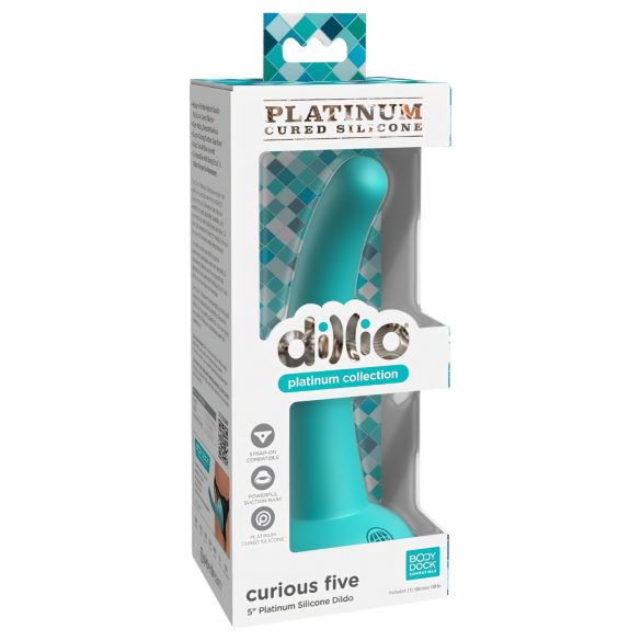 Dillio Curious Five - siliconen dildo (15cm) - turquoise