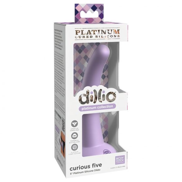 Dillio Curious Five - siliconen dildo met zuignap (15cm) - paars