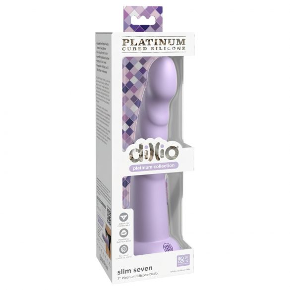 Dillio Slim Seven - Zuignap Stimulerende Dildo (20cm) - Paars