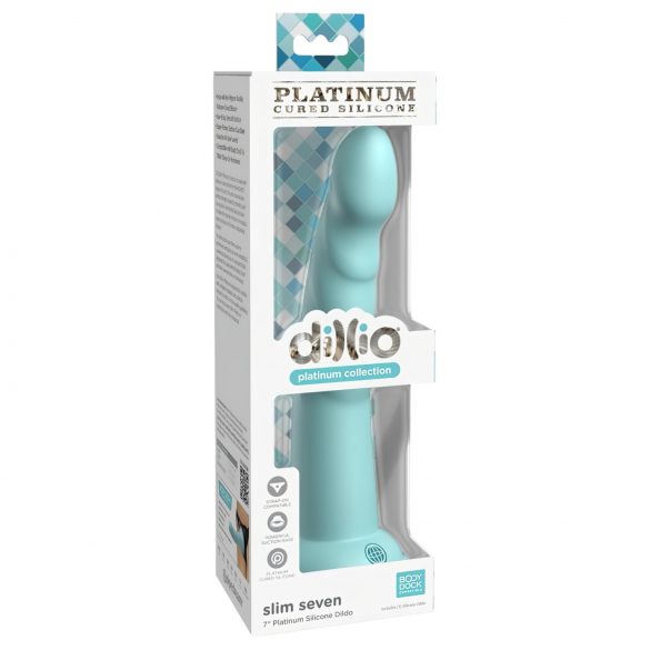 Dillio Slim Seven - Stimulerende Dildo met Zuignap (20cm) - Turkoois