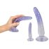 Crystal Clear - anale trainer dildo set - 3 stuks (transparant blauw)