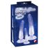 Crystal Clear - anale trainer dildo set - 3 stuks (transparant blauw)