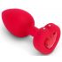 b-vibe hart - oplaadbare, draadloze anale vibrator (rood)