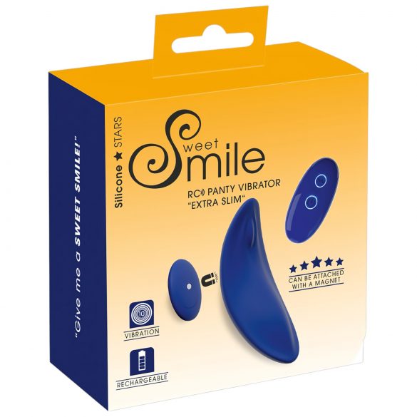 Smile - ultradunne, afstandsbedienbare slipvibrator (blauw)