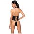 Passion Nancy - open gekruiste body (zwart) - L/XL