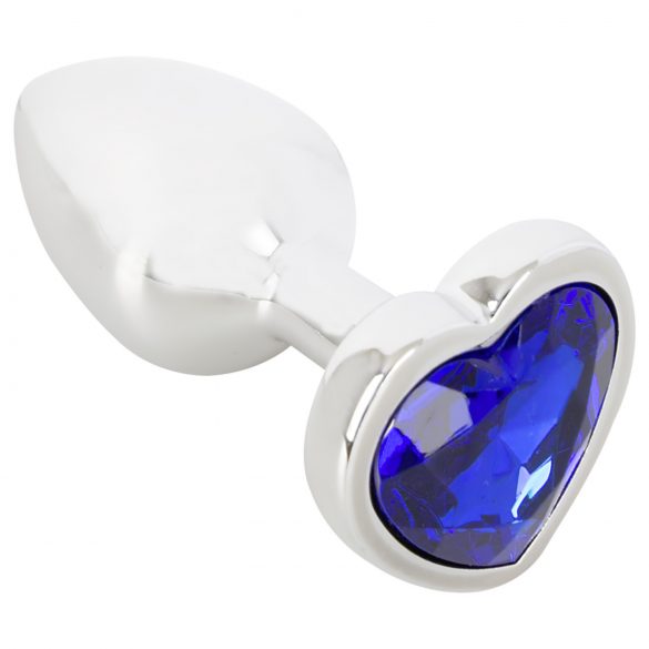 Magic Shiver - metalen anaalplug met steen (blauw)