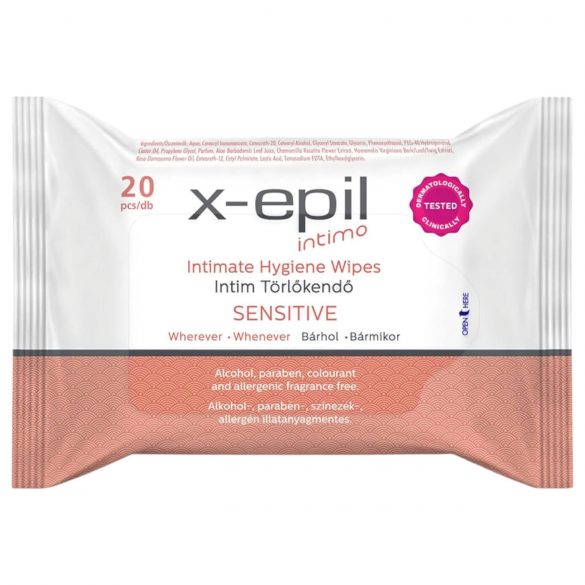 X-Epil Intimo Sensitive - zachte intieme doekjes (20 stuks)