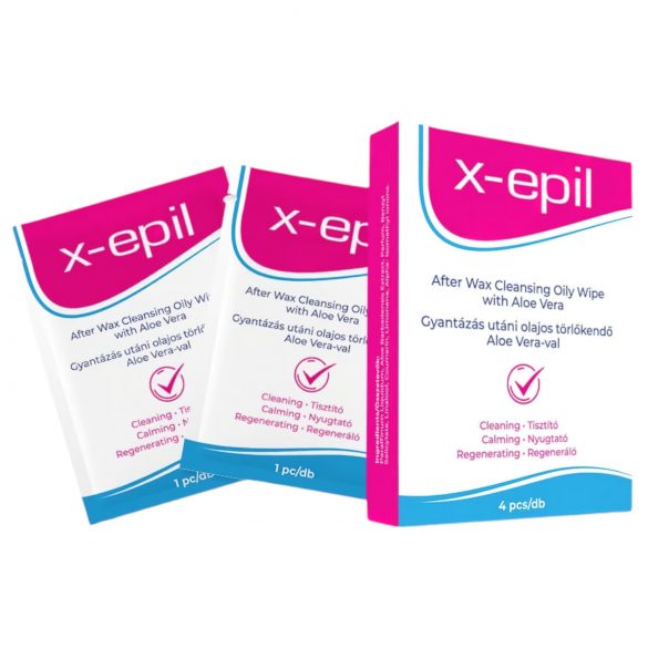 X-Epil - Afterwax olie doekjes (4st) - Aloe Vera