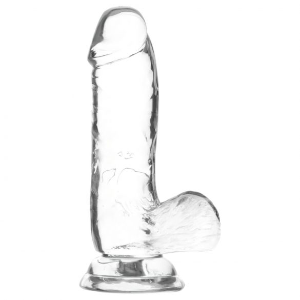 Addiction Crystal dildo - 15 cm, met zuignap en ballen, doorzichtig