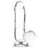 Addiction Crystal dildo - 15 cm, met zuignap en ballen, doorzichtig