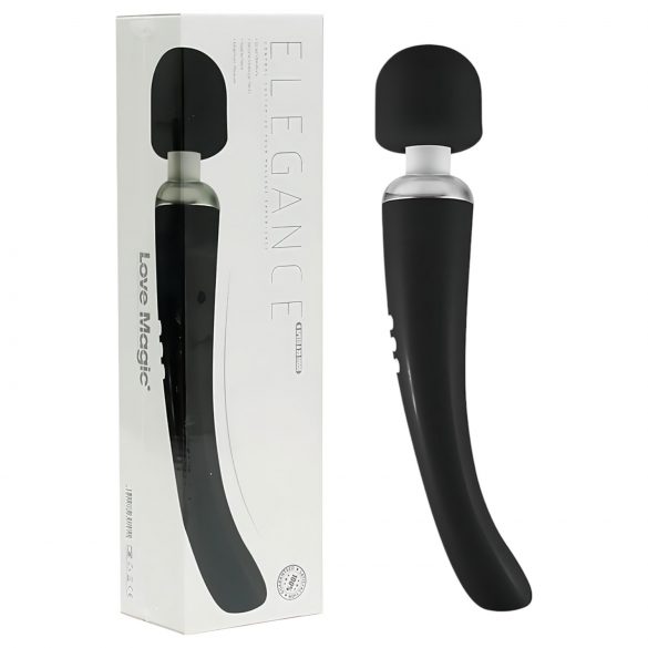 Love Magic Elegance Wand - oplaadbaar, zwarte massager vibrator