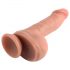 Dual Density - zuignap dildo met testikels - 18cm (naturel)