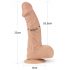 Lovetoy Real Extreme - zuignapdildo met ballen - 23cm (natuurlijk)