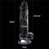 Lovetoy Flawless Clear - zuignap dildo - 19cm (transparant)