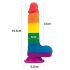 Lovetoy Prider - Levensecht Tros Dildo - 20cm (Regenboog)