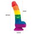 Lovetoy Prider - Realistisch siliconen dildo 19cm (regenboog)