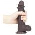 Lovetoy Sliding-Skin dubbele dildo - 18cm (bruin)