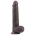 Lovetoy Sliding-Skin - 23cm dubbel-laagse dildo (bruin)