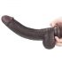 Lovetoy Sliding-Skin - 23cm dubbel-laagse dildo (bruin)