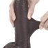 Lovetoy Sliding-Skin - 23cm dubbel-laagse dildo (bruin)