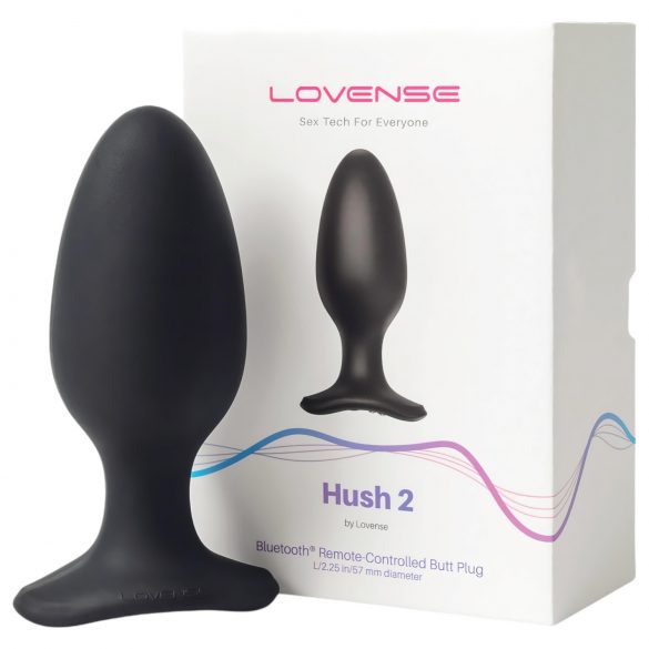 Lovense Hush 2 L - oplaadbare anaal vibrator (57mm) - zwart