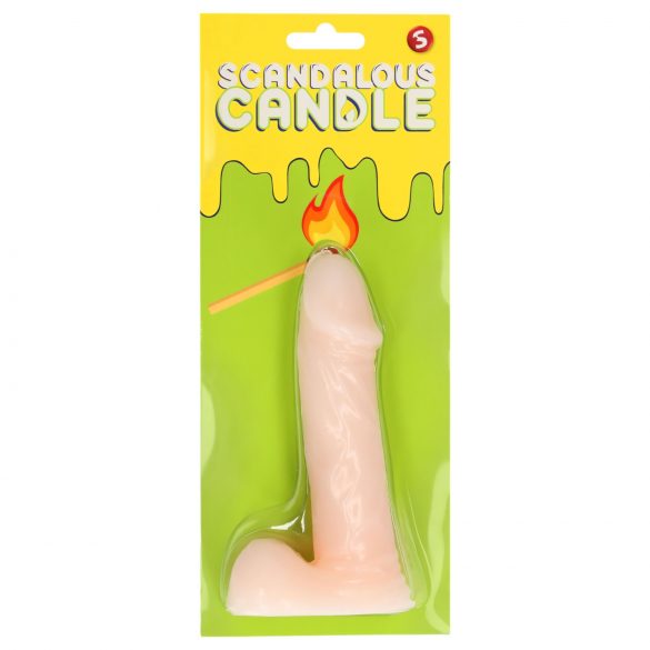 Schandalig - penis kaars met ballen - natuurlijk (133g)